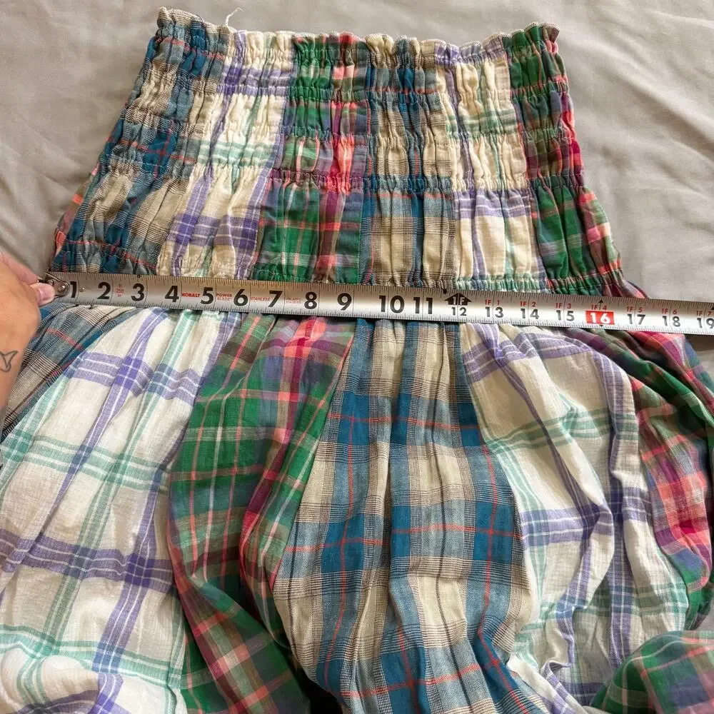 Oli & Hali Plaid Convertible Maxi Skirt Tube Dress Women's Small Pocketed - Picture 10 of 14